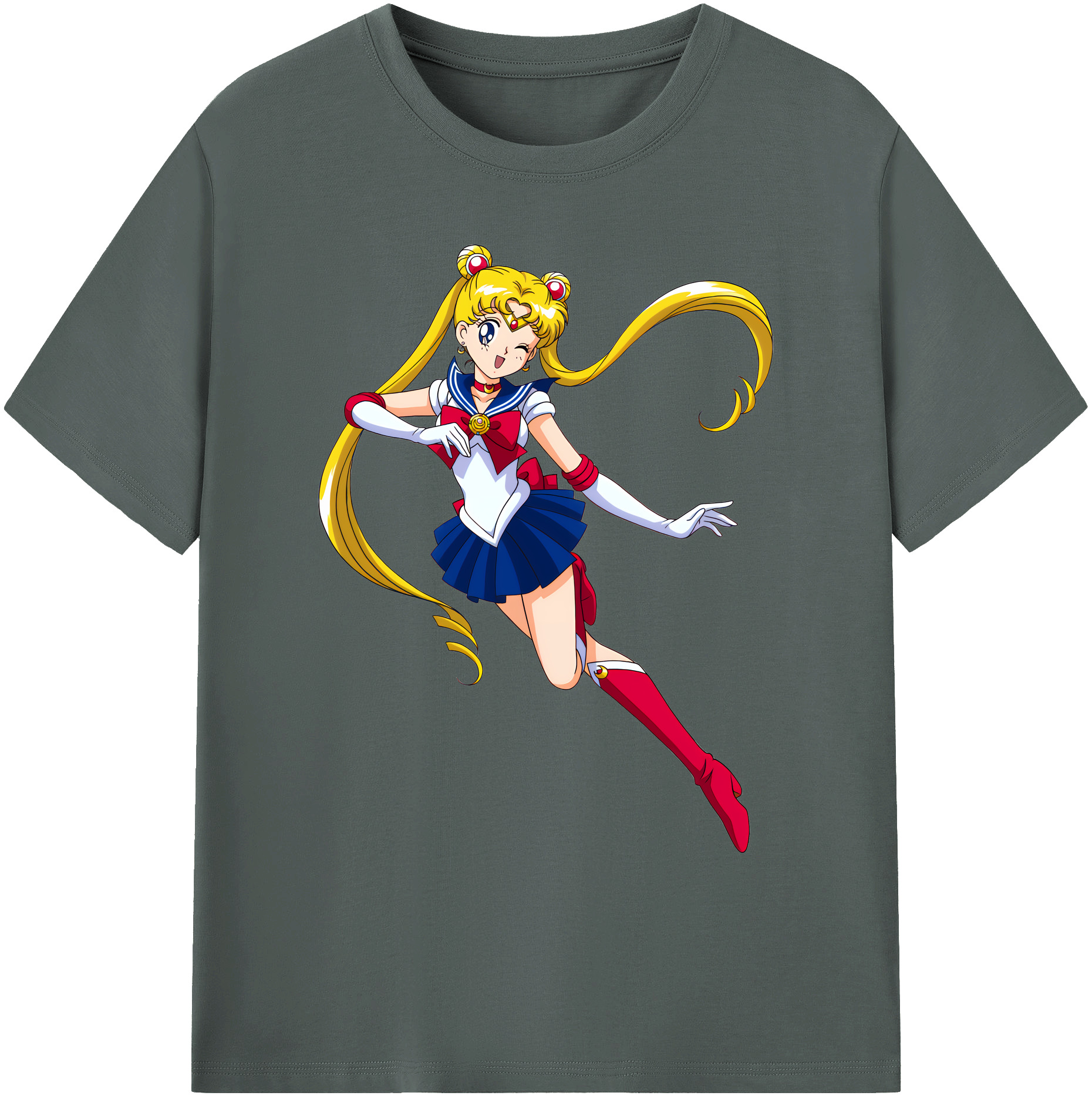（画像用） 美少女戦士セーラームーン 月野 うさぎ つきの うさぎ Sailor Moon Tsukino Usagi 綿100％ メンズ半袖Tシャツ｜肌触りやわらか＆通気性